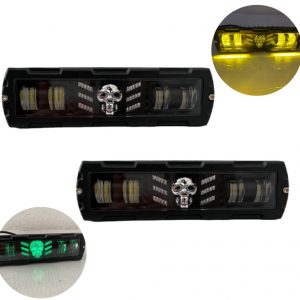 Faro Con 4 Lupas Calavera Que Cambia De Color