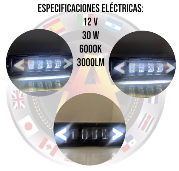 Faro Con 4 Lupas Y Dos Flechas De Gel Blanco - Image 3