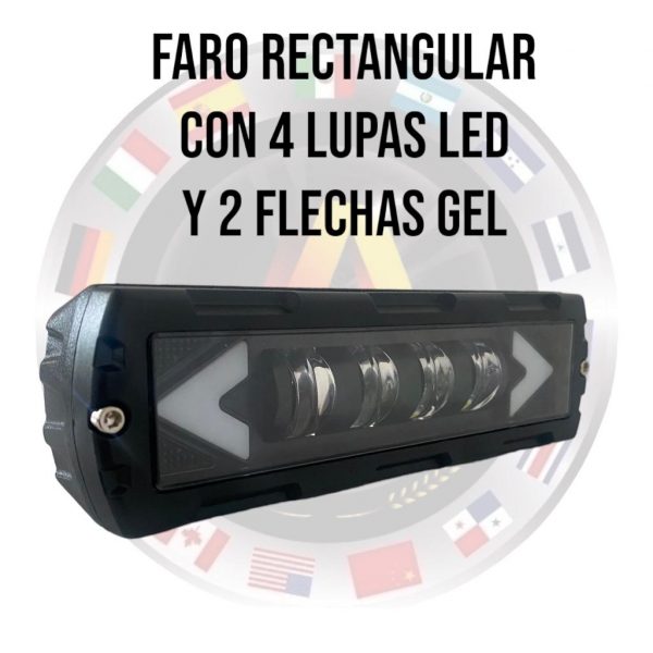 Faro Con 4 Lupas Y Dos Flechas De Gel Blanco - Image 2