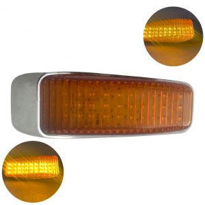 Plafón Zepelín Cromado De Leds Luz Ámbar