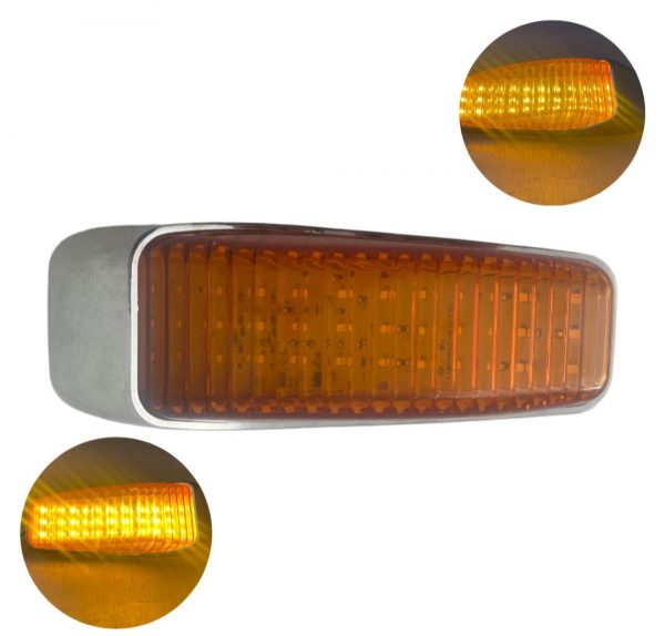 Plafón Zepelín Cromado De Leds Luz Ámbar