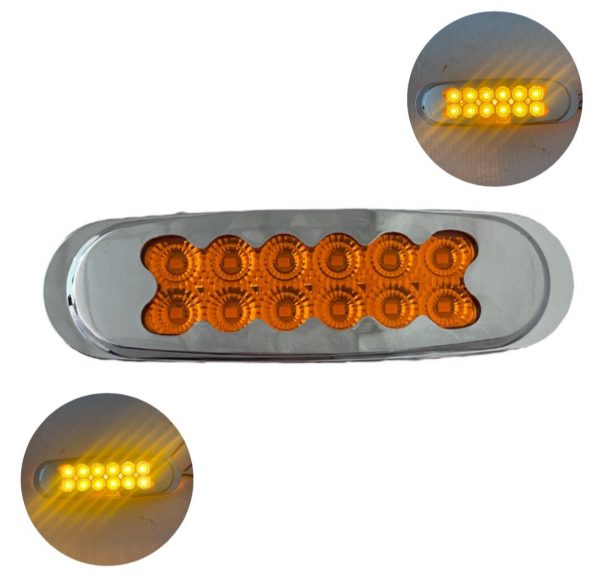 Plafón De 12 Hyper-leds Con Bisel 12 V Ambar