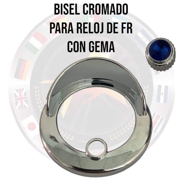 Bisel Cromado Con Gema Para Reloj De Fr - Image 3