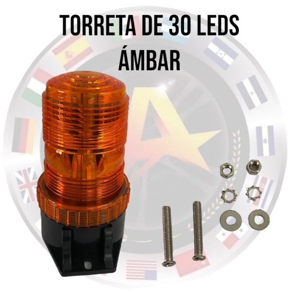 Torreta De 30 Leds De Alta Potencia 12/24v Ambar - Image 2