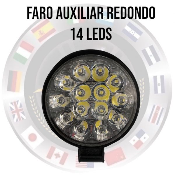 Faro Auxiliar Redondo De 14 Leds Alta Intensidad 12-24v - Image 2