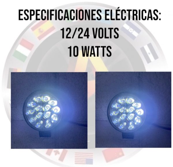 Faro Auxiliar Redondo De 14 Leds Alta Intensidad 12-24v - Image 3