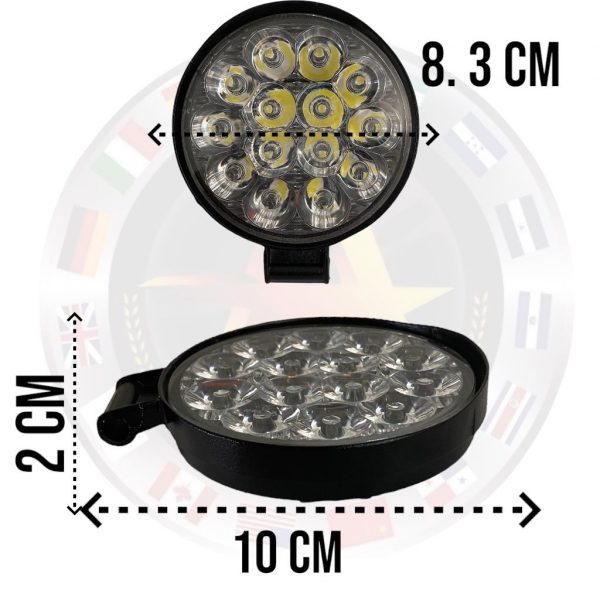 Faro Auxiliar Redondo De 14 Leds Alta Intensidad 12-24v - Image 5