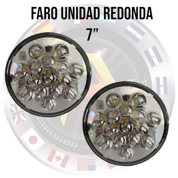 Faro Unidad Redonda 15 Leds 7 Pulgadas 12v Am/bl - Image 2