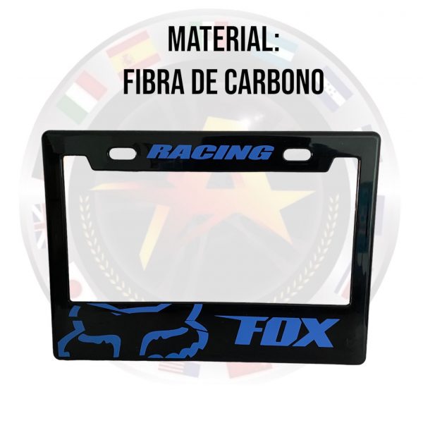 Porta Placa Para Moto Con Diseño Racing Fox Azul - Image 2