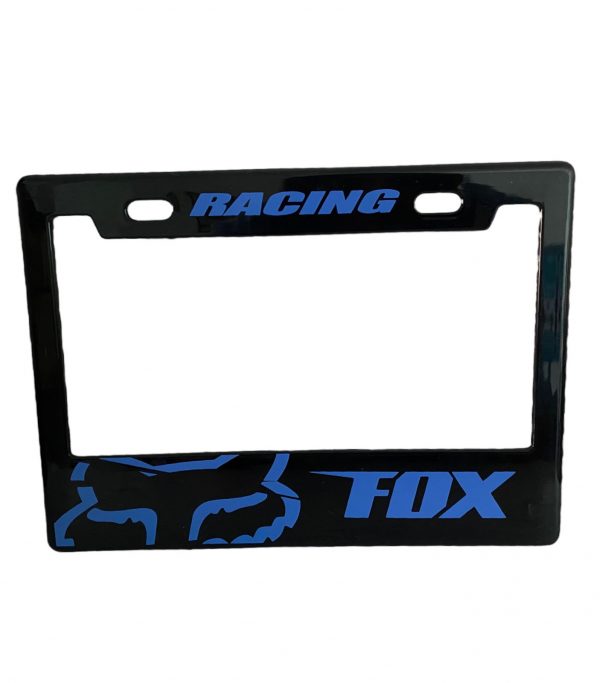 Porta Placa Para Moto Con Diseño Racing Fox Azul