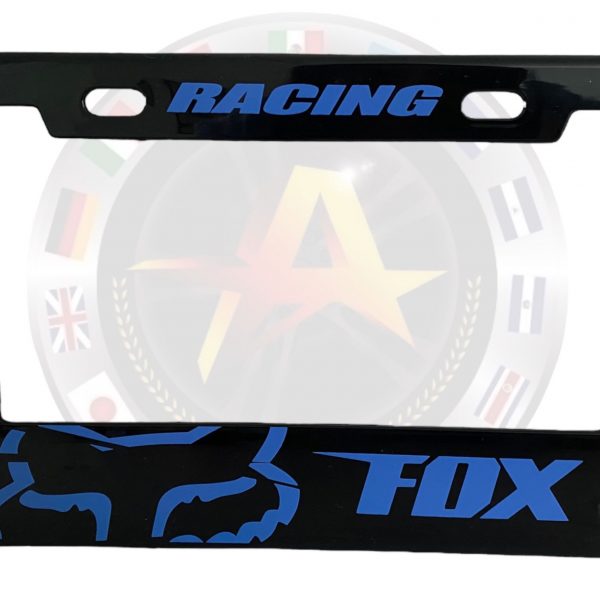 Porta Placa Para Moto Con Diseño Racing Fox Azul - Image 5