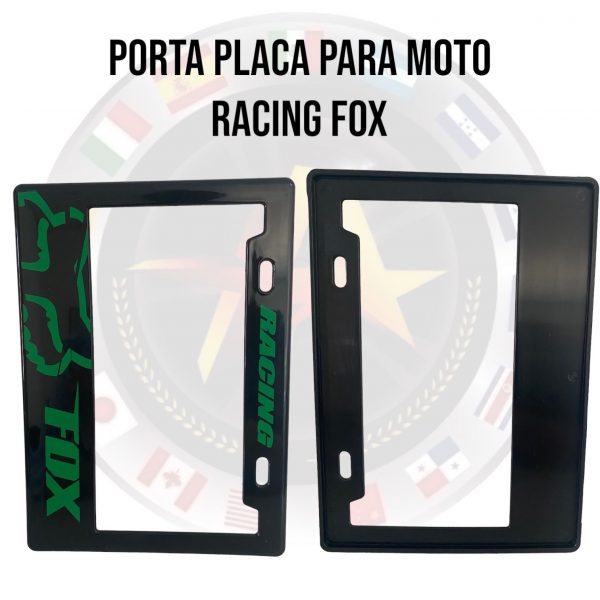 Porta Placa Para Moto Con Diseño Racing Fox Verde - Image 2