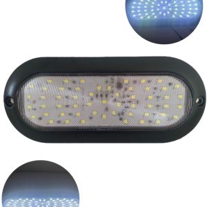 Plafón Ovalado De 54 Leds Para Camión 12/24v Con Base Negra