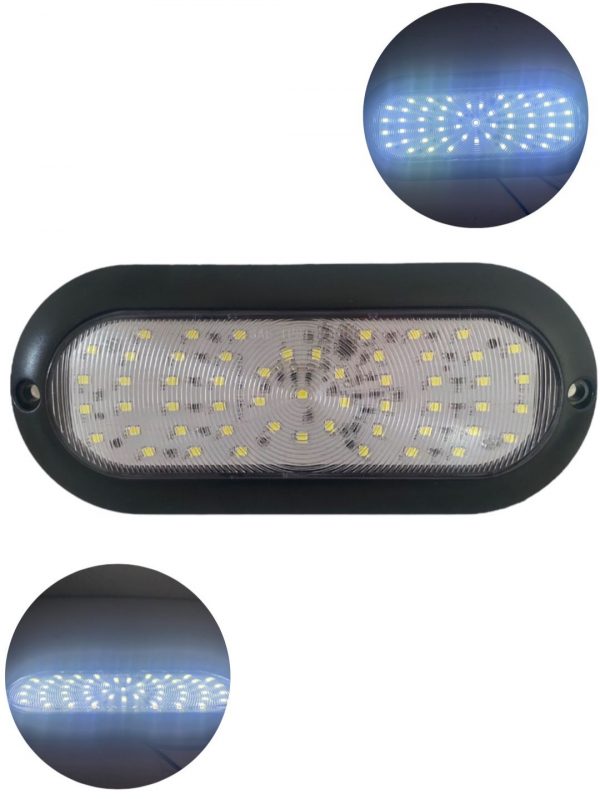 Plafón Ovalado De 54 Leds Para Camión 12/24v Con Base Negra
