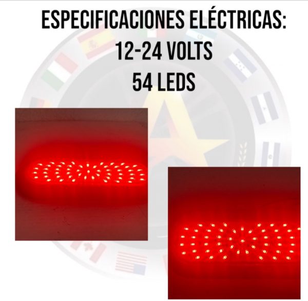 Plafón Ovalado De 54 Leds Para Camión 12/24v Con Base Negra - Image 4