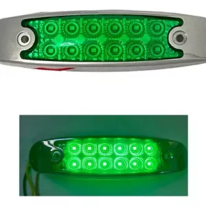 Plafon De 12 Leds Tipo Perter Verde Fijo Y Estrobo 12/24 V