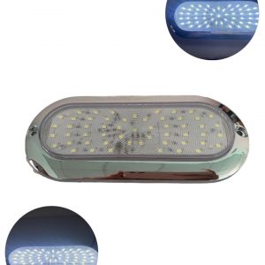 Plafón Ovalado De 54 Leds Para Camión 12/24v Con Base Cromo