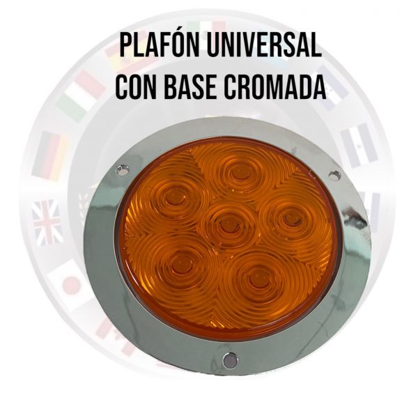 Plafón De 12 Leds Para Camión 12/24v Con Base Cromada - Image 2