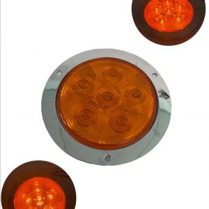 Plafón De 12 Leds Para Camión 12/24v Con Base Cromada