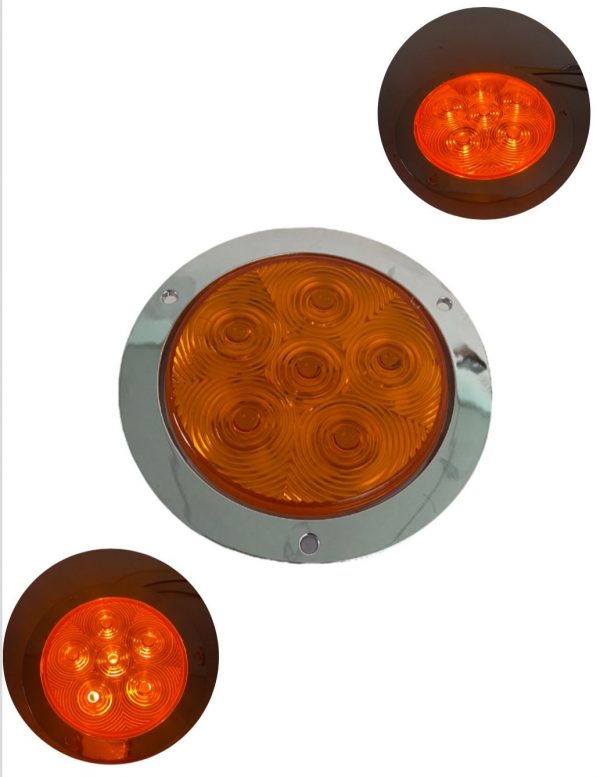 Plafón De 12 Leds Para Camión 12/24v Con Base Cromada