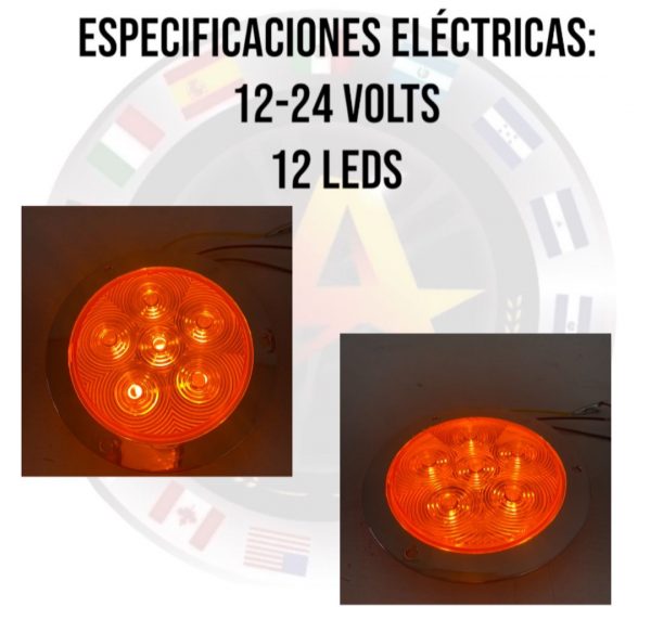 Plafón De 12 Leds Para Camión 12/24v Con Base Cromada - Image 3
