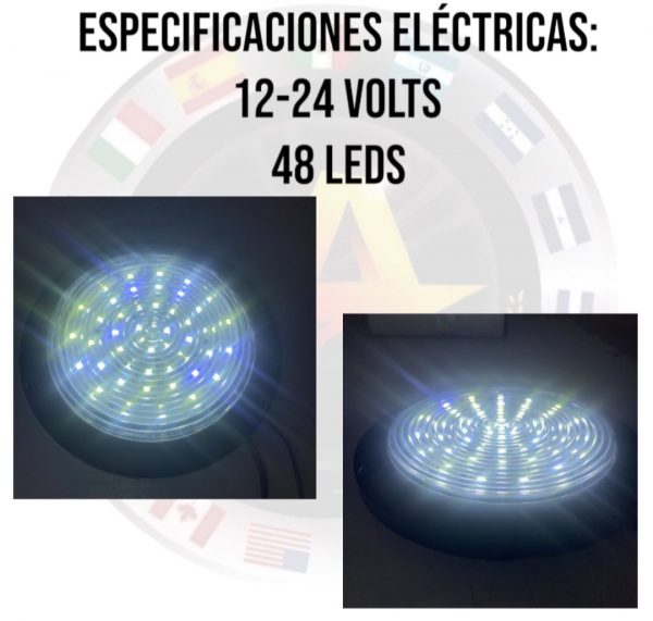Plafón De 48 Leds Para Camión 12/24v Con Base Negra - Image 3