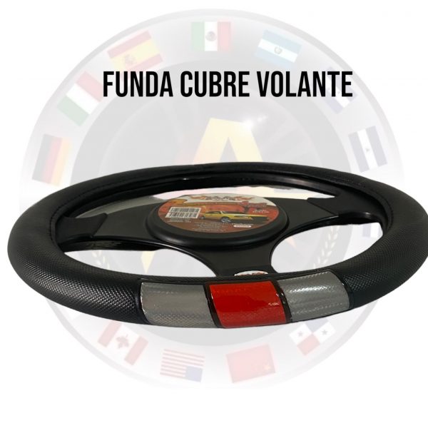 Funda Cubre Volante Color Negro/rojo/silver 36 Cm - Image 2