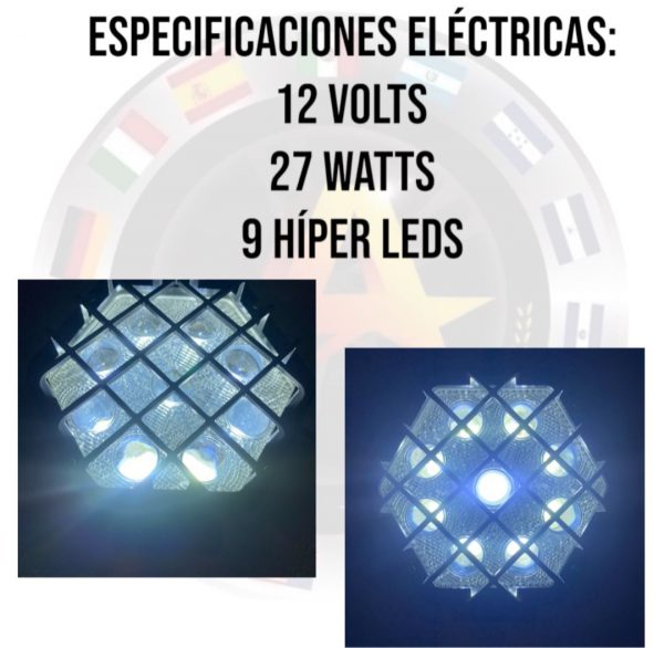 Faro Hexagonal Con 9 Lupas Led De Alta Intensidad - Image 3