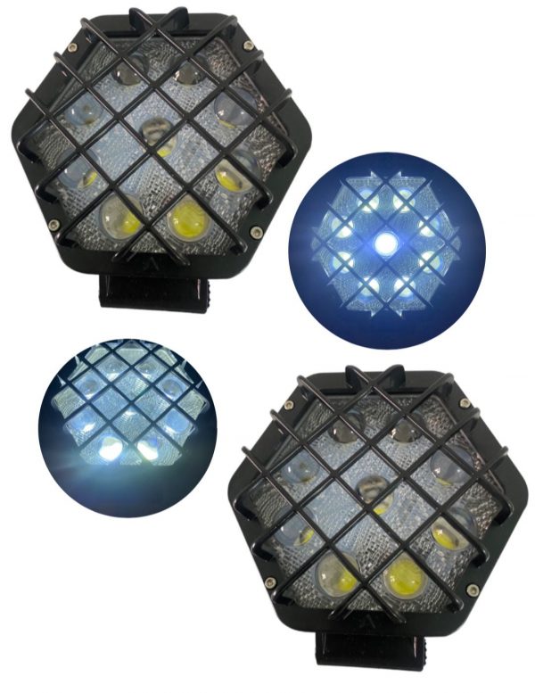 Faro Hexagonal Con 9 Lupas Led De Alta Intensidad