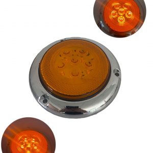 Plafón Redondo De 12 Leds Color: Ámbar 12-24v