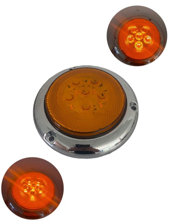 Plafón Redondo De 12 Leds Color: Ámbar 12-24v