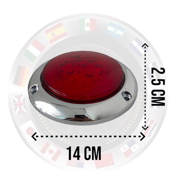 Plafón Redondo De 12 Leds Color: Rojo 12-24v - Image 4