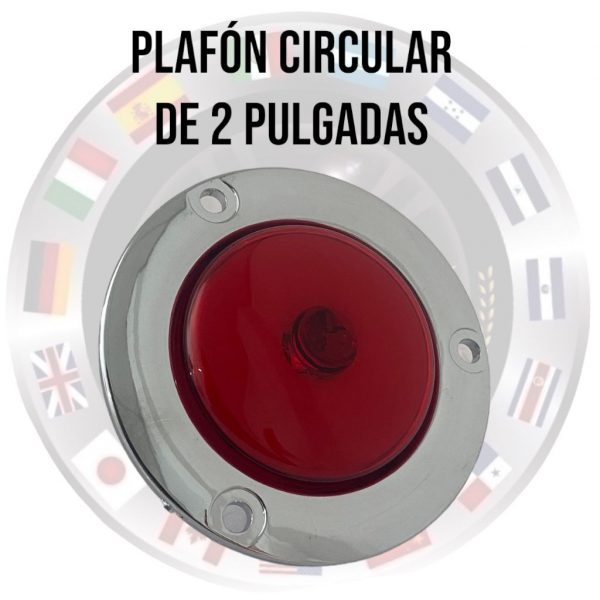 Plafón Circular Rojo Base Cromada 12-24v 2 Pulgadas 2 Pzs - Image 2