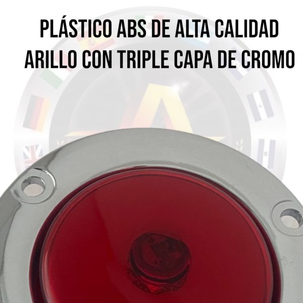 Plafón Circular Rojo Base Cromada 12-24v 2 Pulgadas 2 Pzs - Image 3