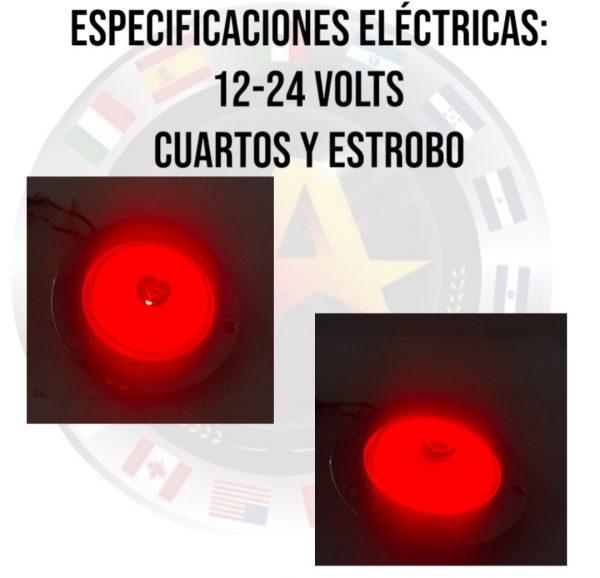 Plafón Circular Rojo Base Cromada 12-24v 2 Pulgadas 2 Pzs - Image 4