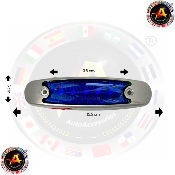 Plafon De 12 Leds Tipo Perter Azul Fijo Y Estrobo 12/24 V - Image 3