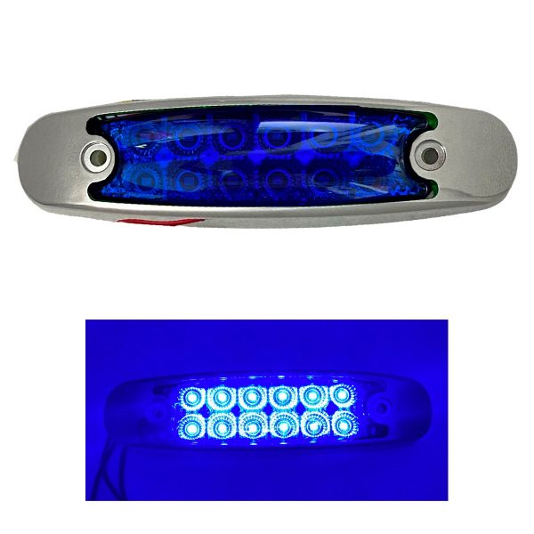 Plafon De 12 Leds Tipo Perter Azul Fijo Y Estrobo 12/24 V