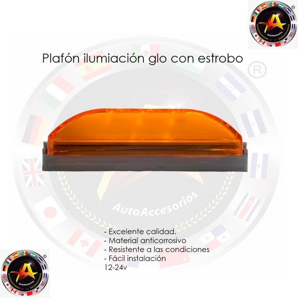 Plafon De Gel Con Estrobo 12-24v Ambar Precio Par - Image 2