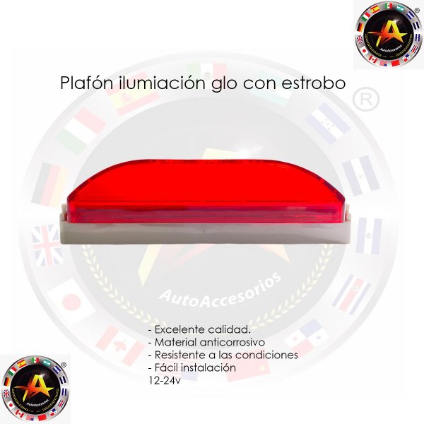 Plafon De Gel Con Estrobo 12-24v Rojo Precio Par - Image 2