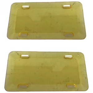 Cubre Placa De Acrílico Amarillo Universal 2 Pzs