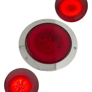 Plafón Redondo Con Bisel Cromado Led/gel 12-24v Rojo