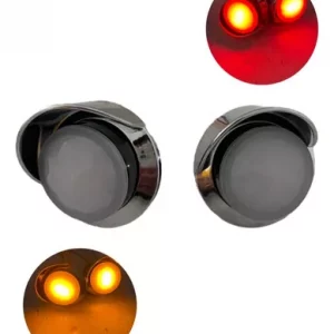 Plafón Universal Tipo Boton Ambar/rojo 12v 2 Piezas