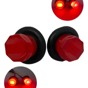 Plafón Universal De Luz Gel Tipo Botón Rojo 12v 2 Piezas