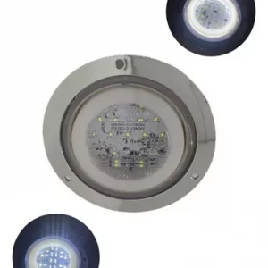 Plafón Redondo Con Bisel Cromado Led/gel 12-24v Blanco