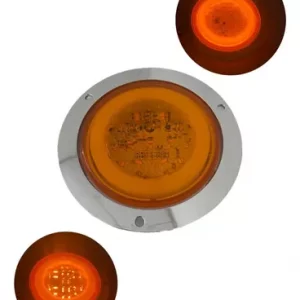 Plafón Redondo Con Bisel Cromado Led/gel 12-24v Ámbar