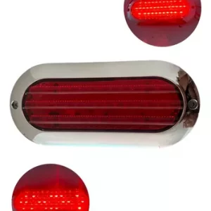 Plafón Ovalado Plano 6puLG Con 36 Leds 12-24v Cromado