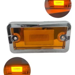 Plafón Universal Con Bisel Cromado Led/gel 12-24v Ambar