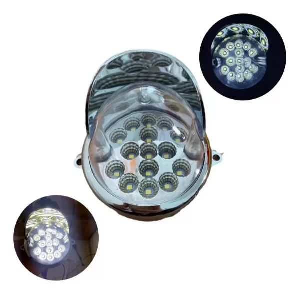 Plafón Universal De Led Con Visera Cromada 12/24 V