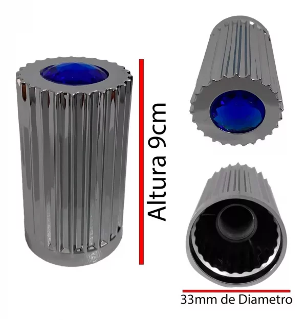 10 Capuchones De Tuerca Unemon Con Gema De Color Azul - Image 2