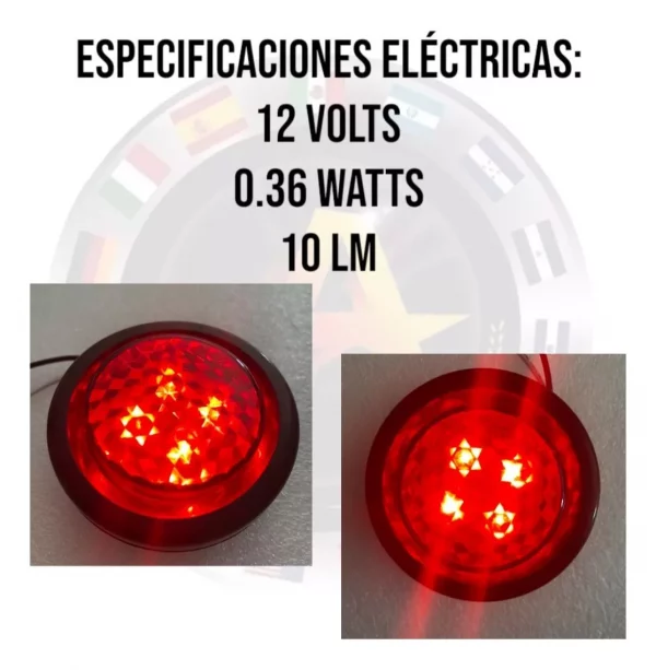 Plafón Redondo 2 Pulgadas Led Rojo - Image 5